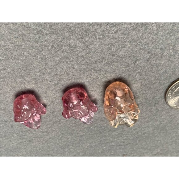 Colorful Lampwork Glass Leaf Beads - Pink Handcrafted for Jewelry Marking - Picture 6 of 8